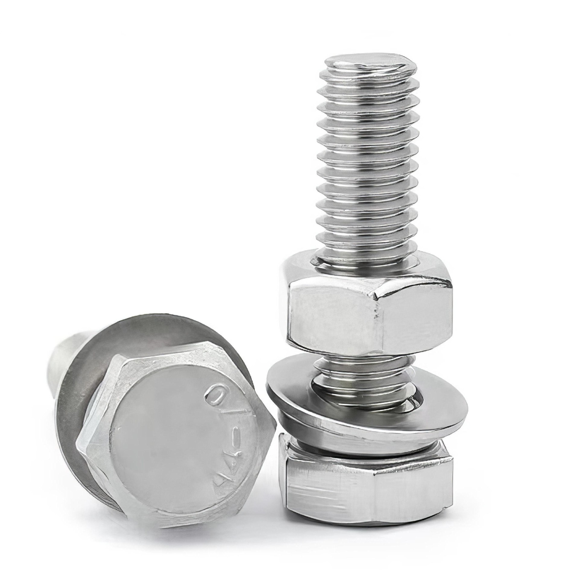 HEXAGON HEAD BOLT, SINGLE COIL SPRING LOCK WASHER AND PLAIN WASHER ASSEMBLIES